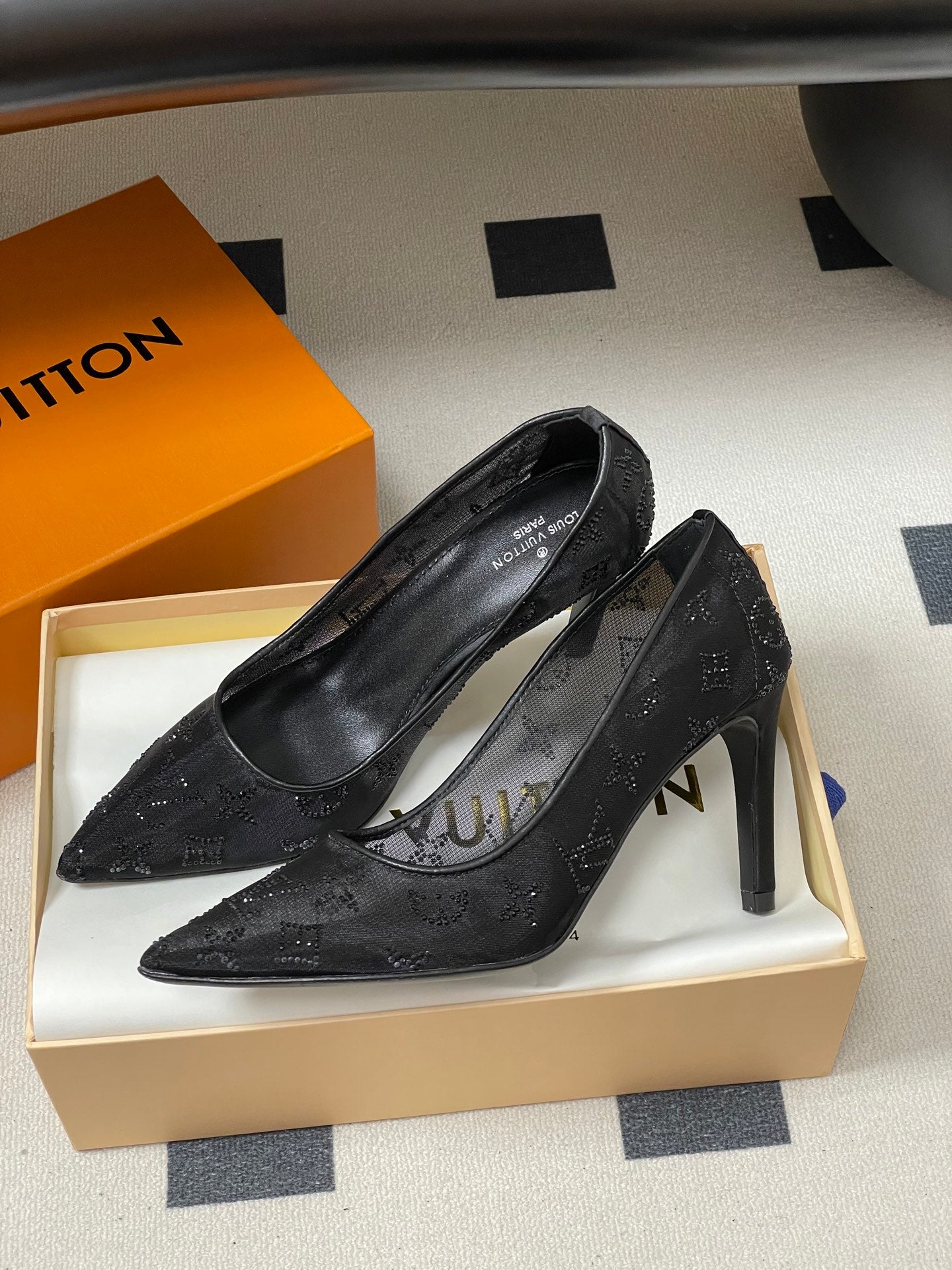 Louis Vuitton Gala Mesh Rhinestone High Heels – 25SS