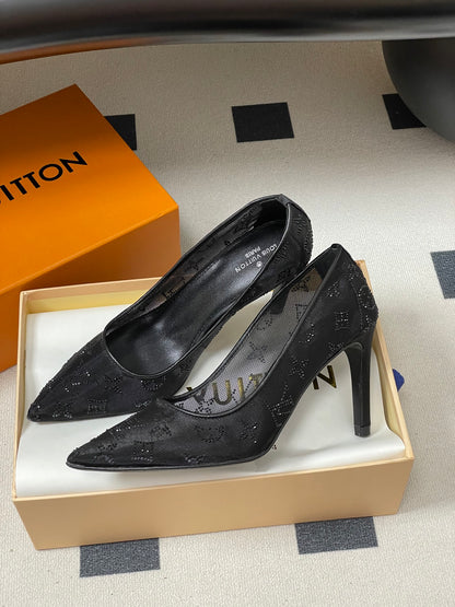 Louis Vuitton Gala Mesh Rhinestone High Heels – 25SS