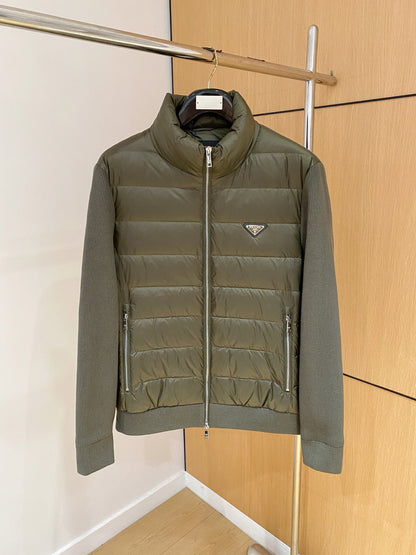 Prada Spliced Knit Down Jacket – FW2024