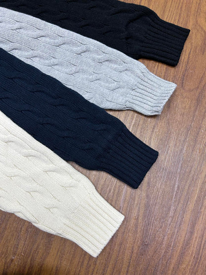 Ralph Lauren Unisex Cable Knit Zip Cardigan