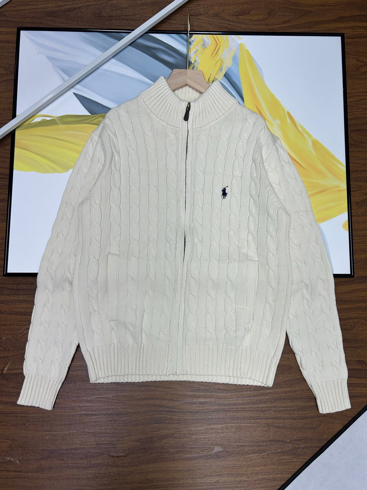 Ralph Lauren Unisex Cable Knit Zip Cardigan