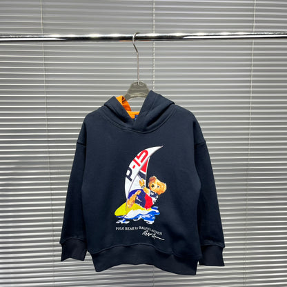 Ralph Lauren Bear Graphic Plush Lined Hoodie – Kids Collection