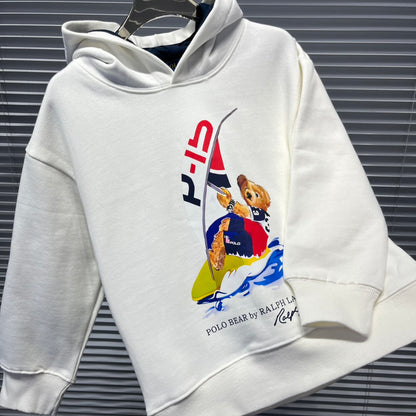 Ralph Lauren Bear Graphic Plush Lined Hoodie – Kids Collection