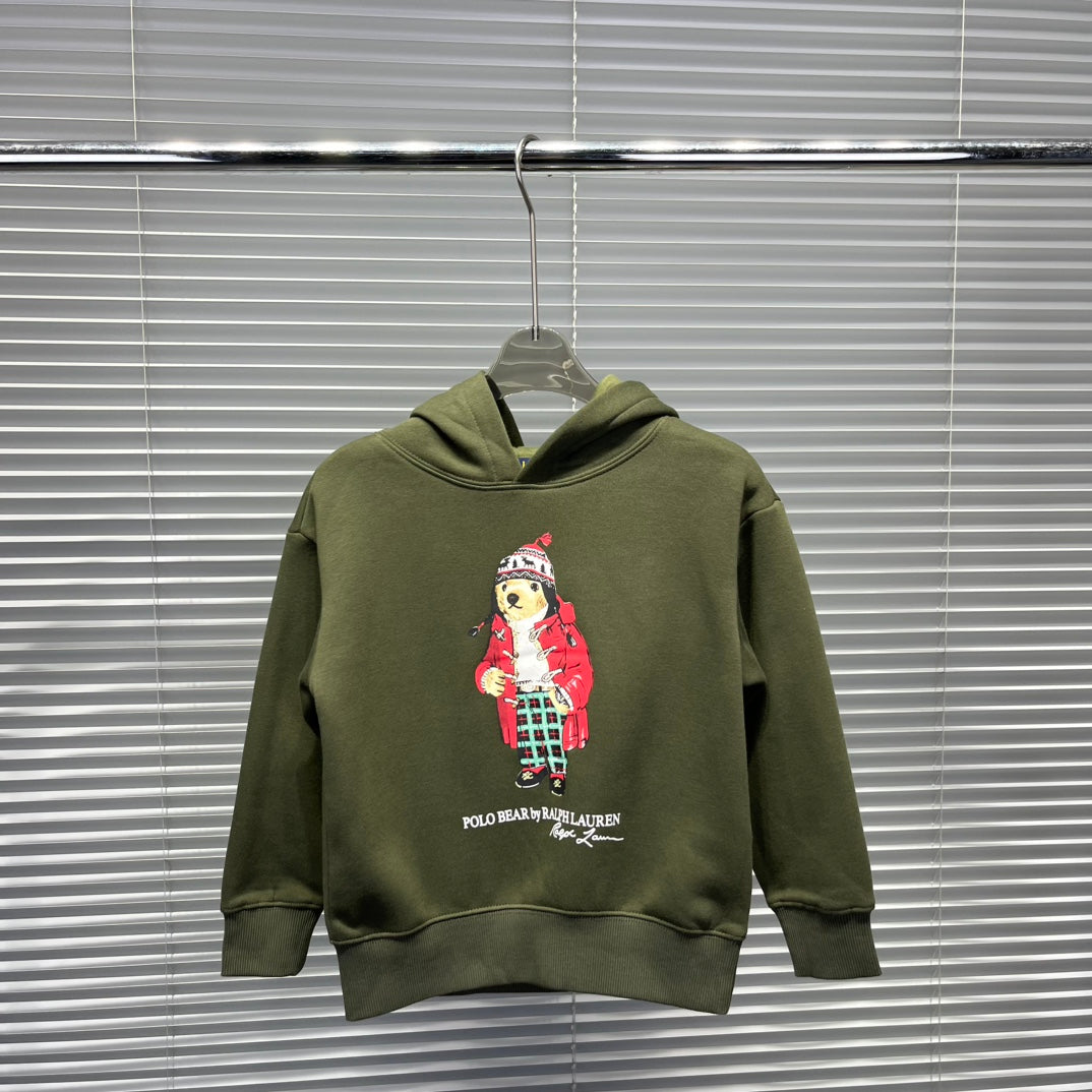 Ralph Lauren Bear Graphic Plush Lined Hoodie – Kids Collection