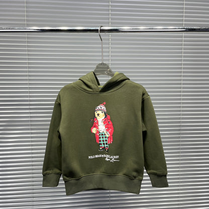 Ralph Lauren Bear Graphic Plush Lined Hoodie – Kids Collection
