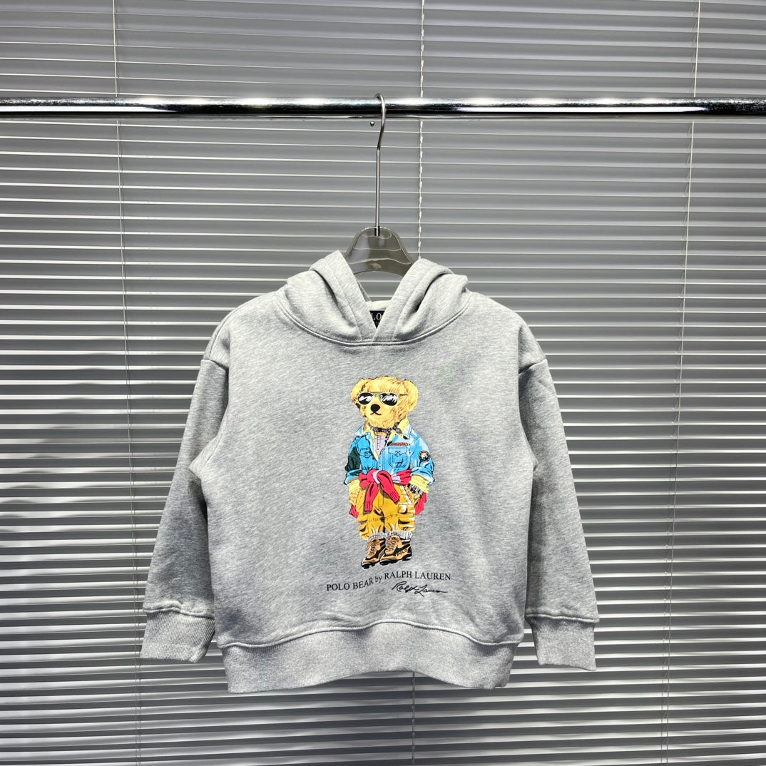 Ralph Lauren Bear Graphic Plush Lined Hoodie – Kids Collection