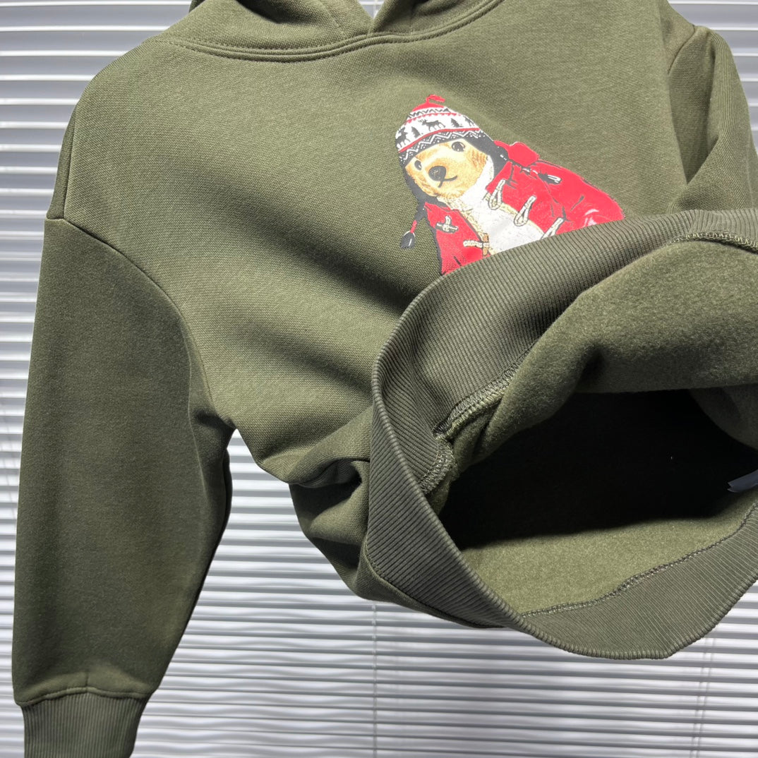 Ralph Lauren Bear Graphic Plush Lined Hoodie – Kids Collection