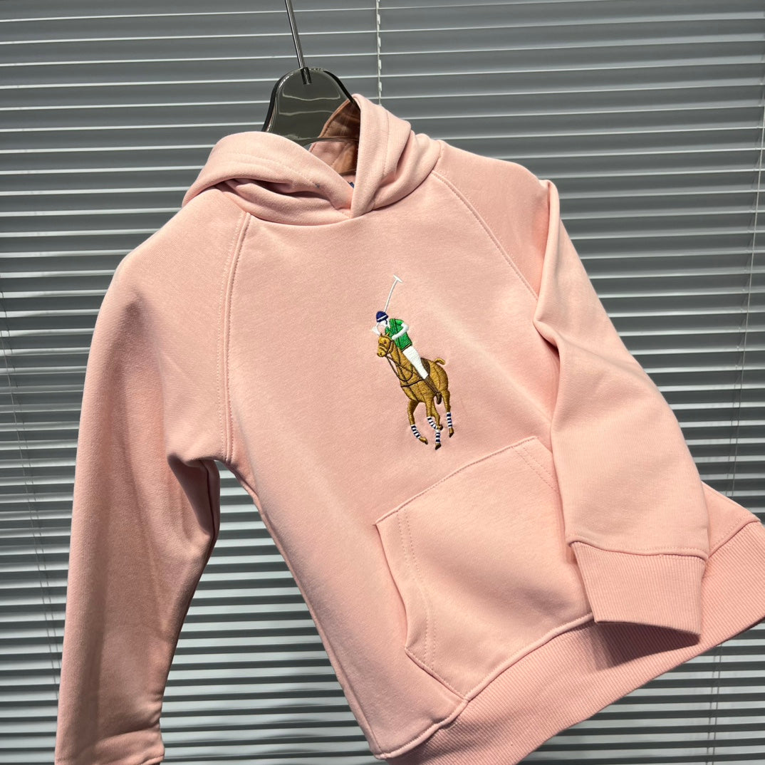 Ralph Lauren Embroidered Pony Terry Hooded Sweatshirt – Kids Collection