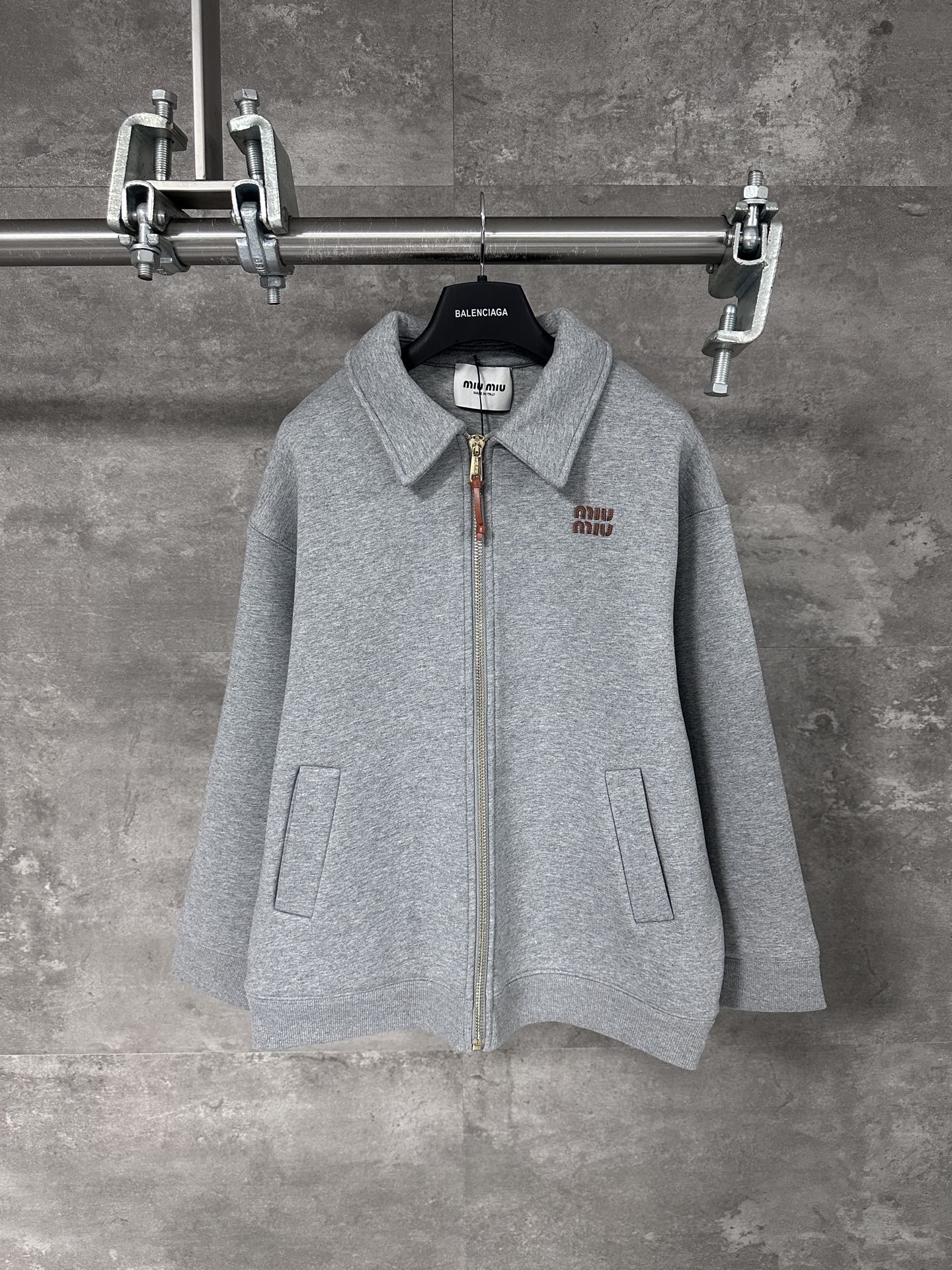 Miu Miu Lapel Zip Sweatshirt – 24FW