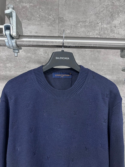 Louis Vuitton Monogram Embroidered Round Neck Sweater