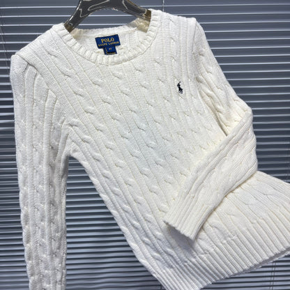 Ralph Lauren Embroidered Horse Cable Knit Sweater – Kids Collection