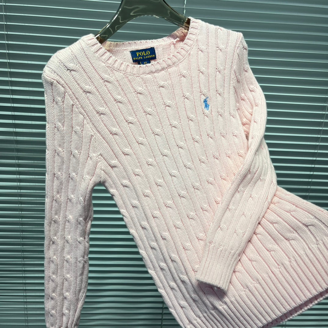 Ralph Lauren Embroidered Horse Cable Knit Sweater – Kids Collection