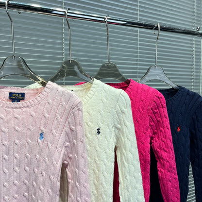 Ralph Lauren Embroidered Horse Cable Knit Sweater – Kids Collection