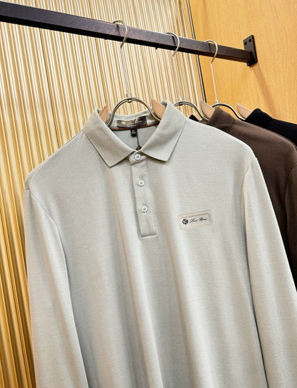 Loro Piana Solid Long Sleeve Polo Shirt – Autumn/Winter Collection