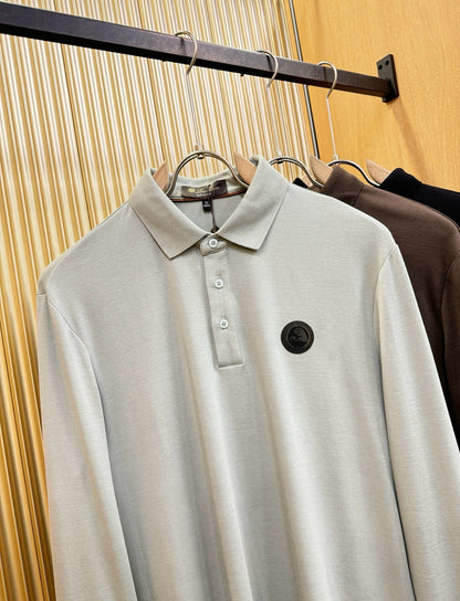 Loro Piana Solid Long Sleeve Polo Shirt – Autumn/Winter Collection