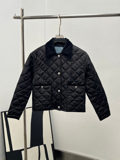 Burberry Square Collar Quilted Short Down Jacket – 25FW