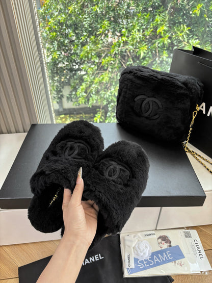 Chanel Wool Furry Mules – Autumn/Winter 25S Collection