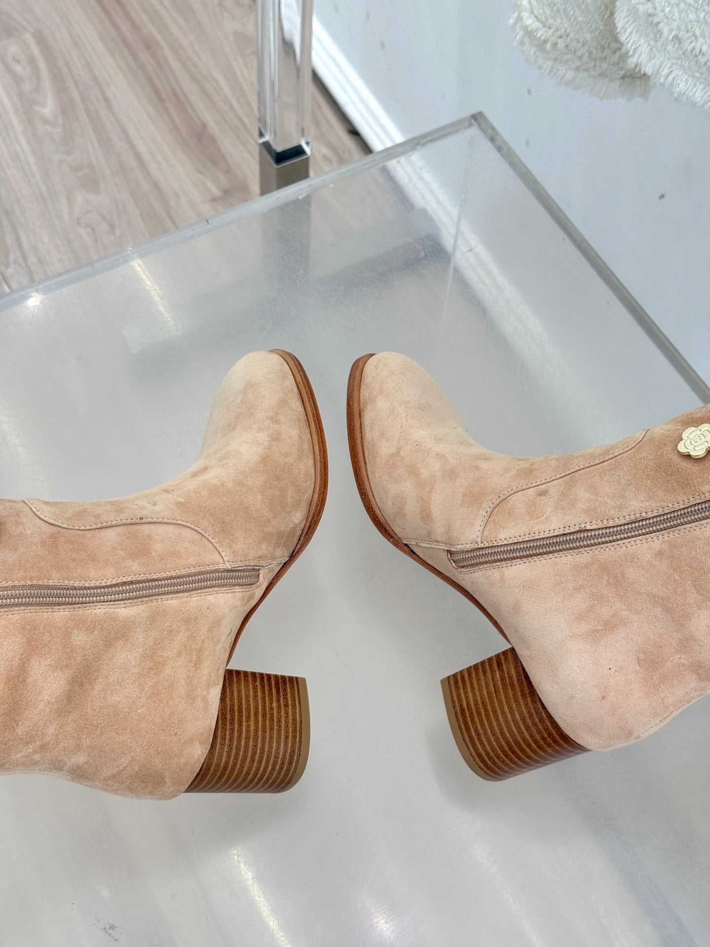 Chanel 25K Double C Metal Buckle High-Heel Long Boots