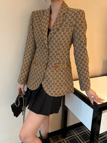 Gucci Lapel Jacquard Blazer