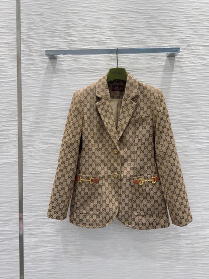 Gucci Lapel Jacquard Blazer