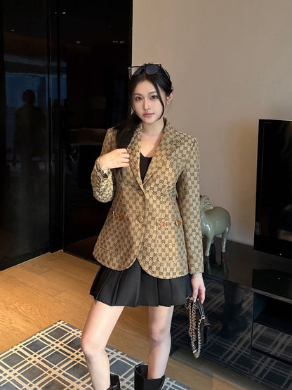 Gucci Lapel Jacquard Blazer
