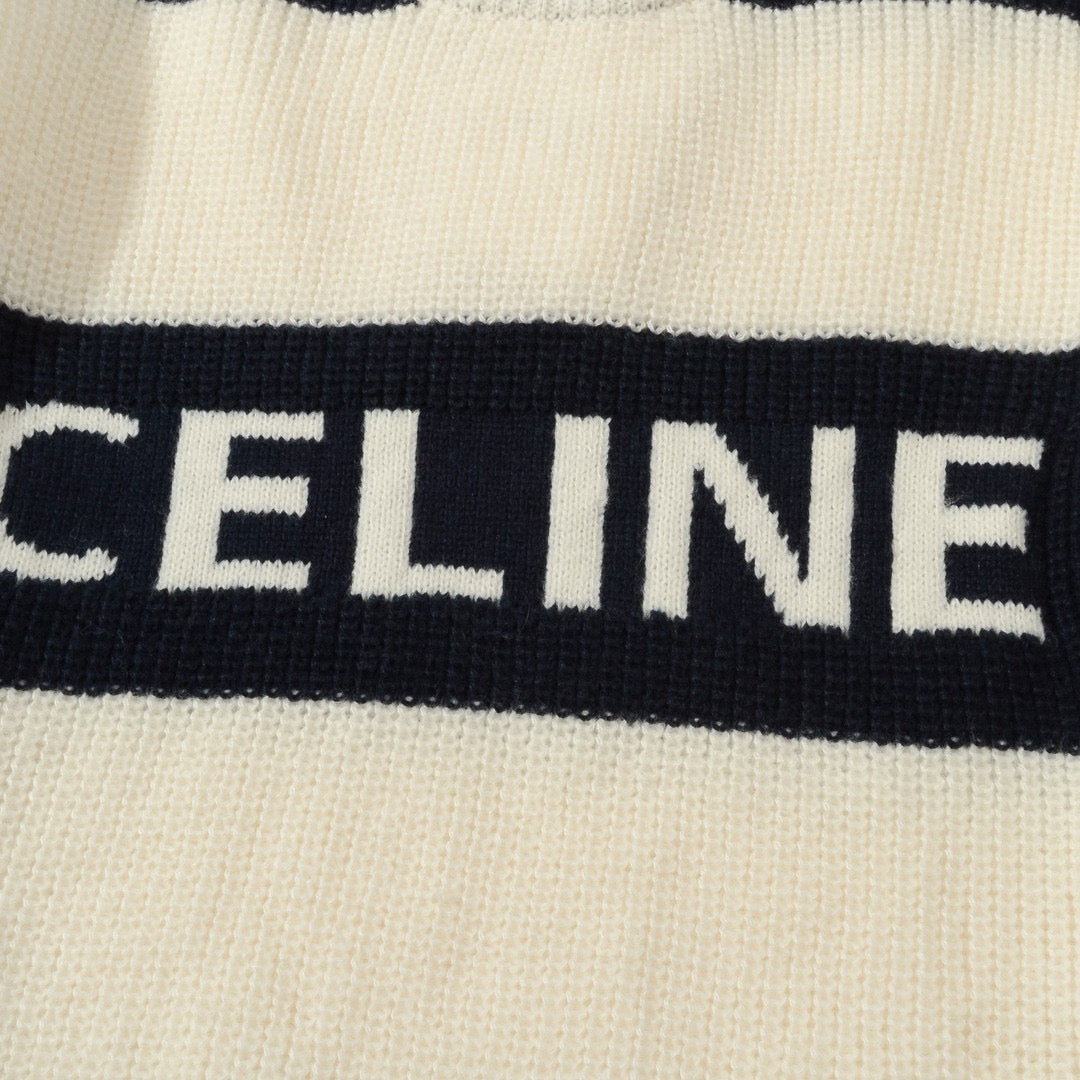 Celine Chunky Striped Jacquard Crewneck Sweater – 24SS