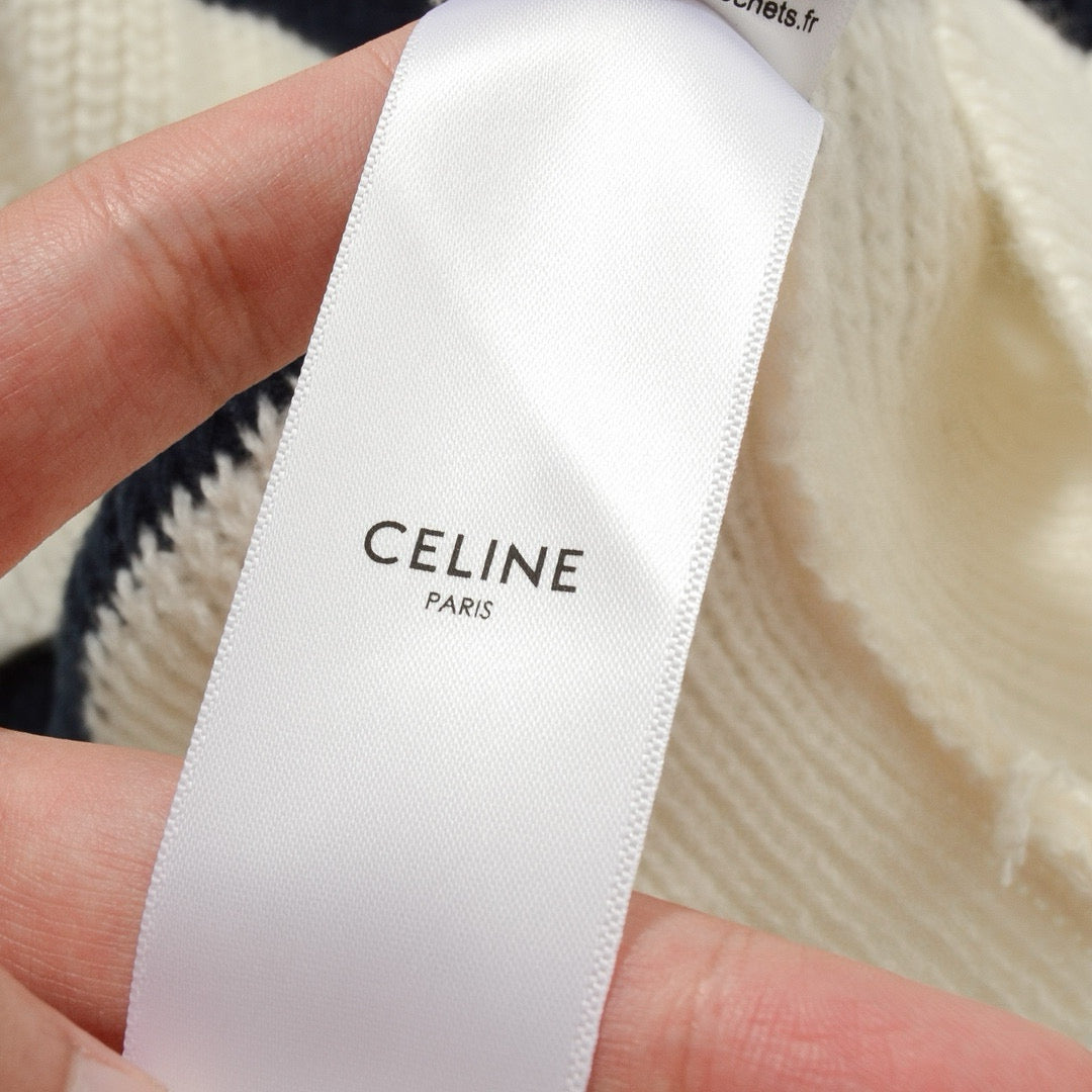 Celine Chunky Striped Jacquard Crewneck Sweater – 24SS