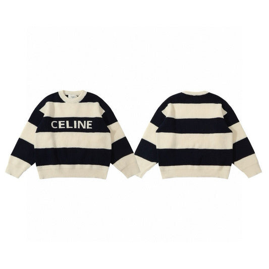 Celine Chunky Striped Jacquard Crewneck Sweater – 24SS