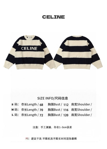 Celine Chunky Striped Jacquard Crewneck Sweater – 24SS