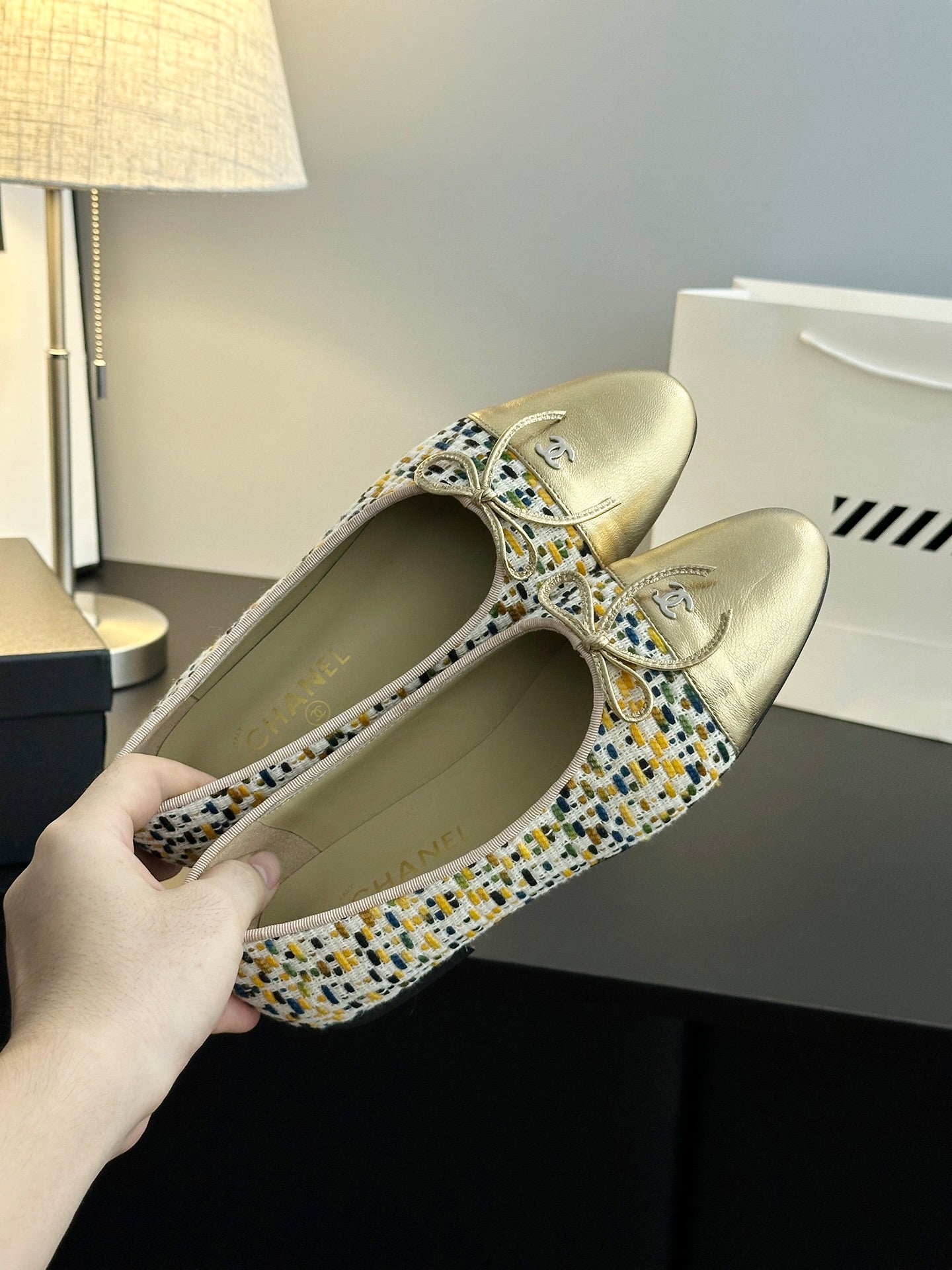 Chanel 25B Bow Mary Jane Flats
