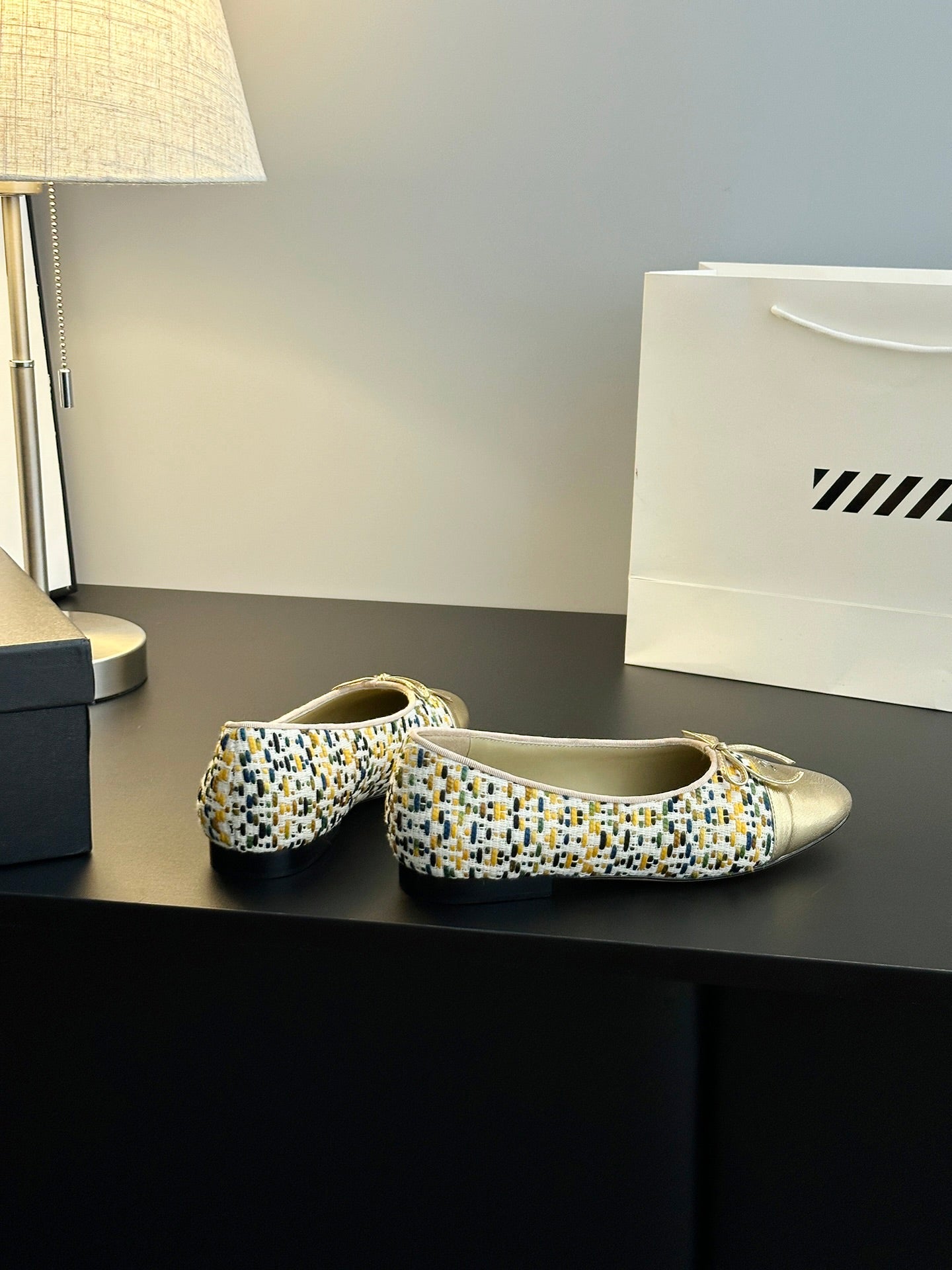 Chanel 25B Bow Mary Jane Flats