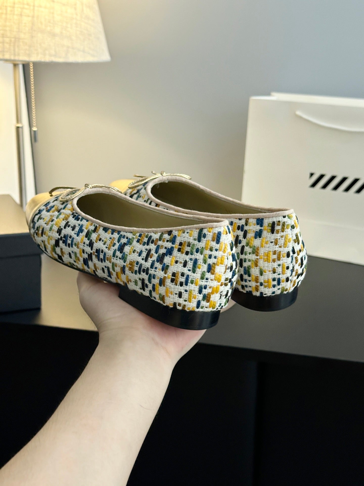Chanel 25B Bow Mary Jane Flats