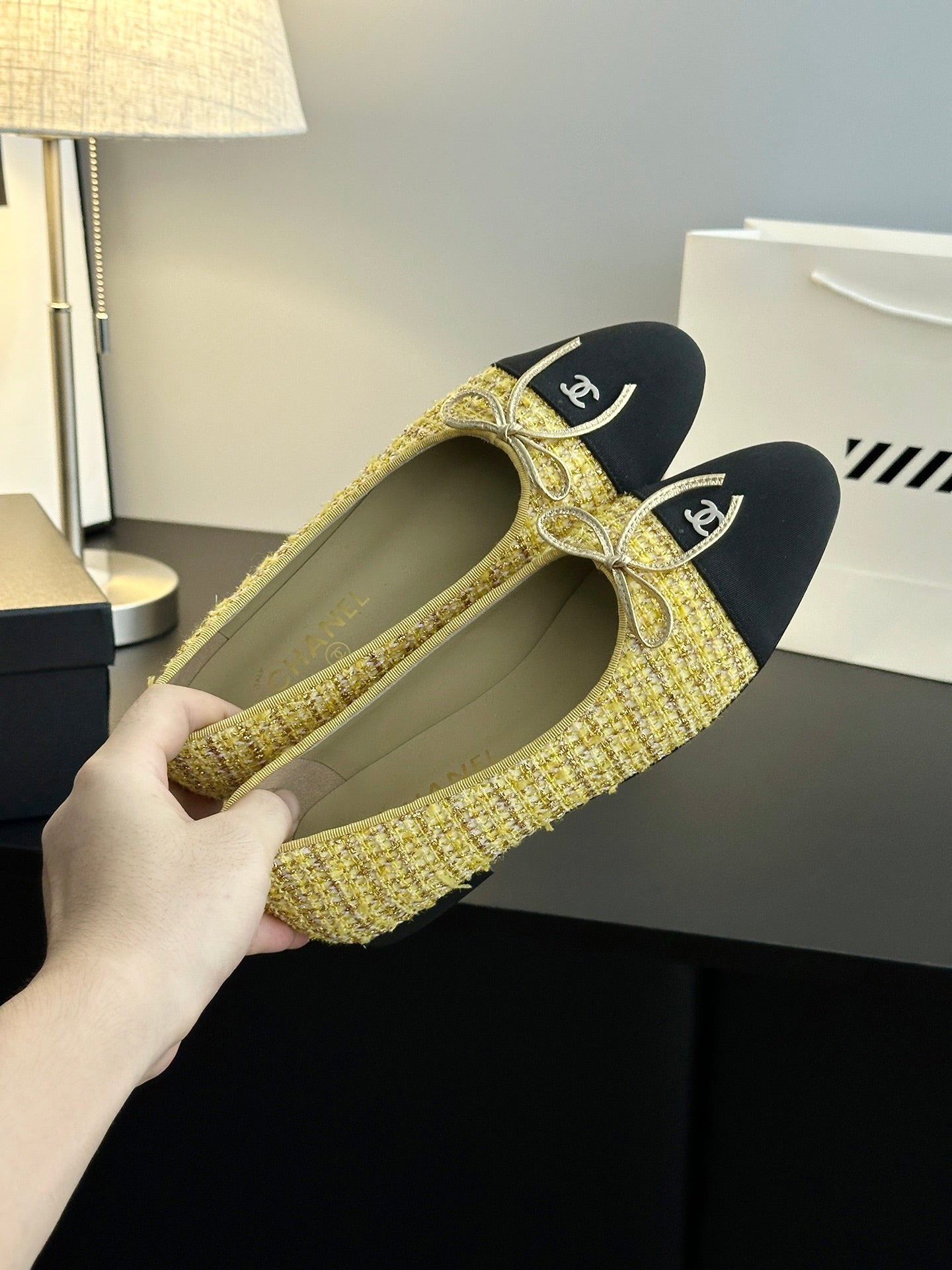 Chanel 25B Bow Mary Jane Flats