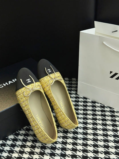 Chanel 25B Bow Mary Jane Flats
