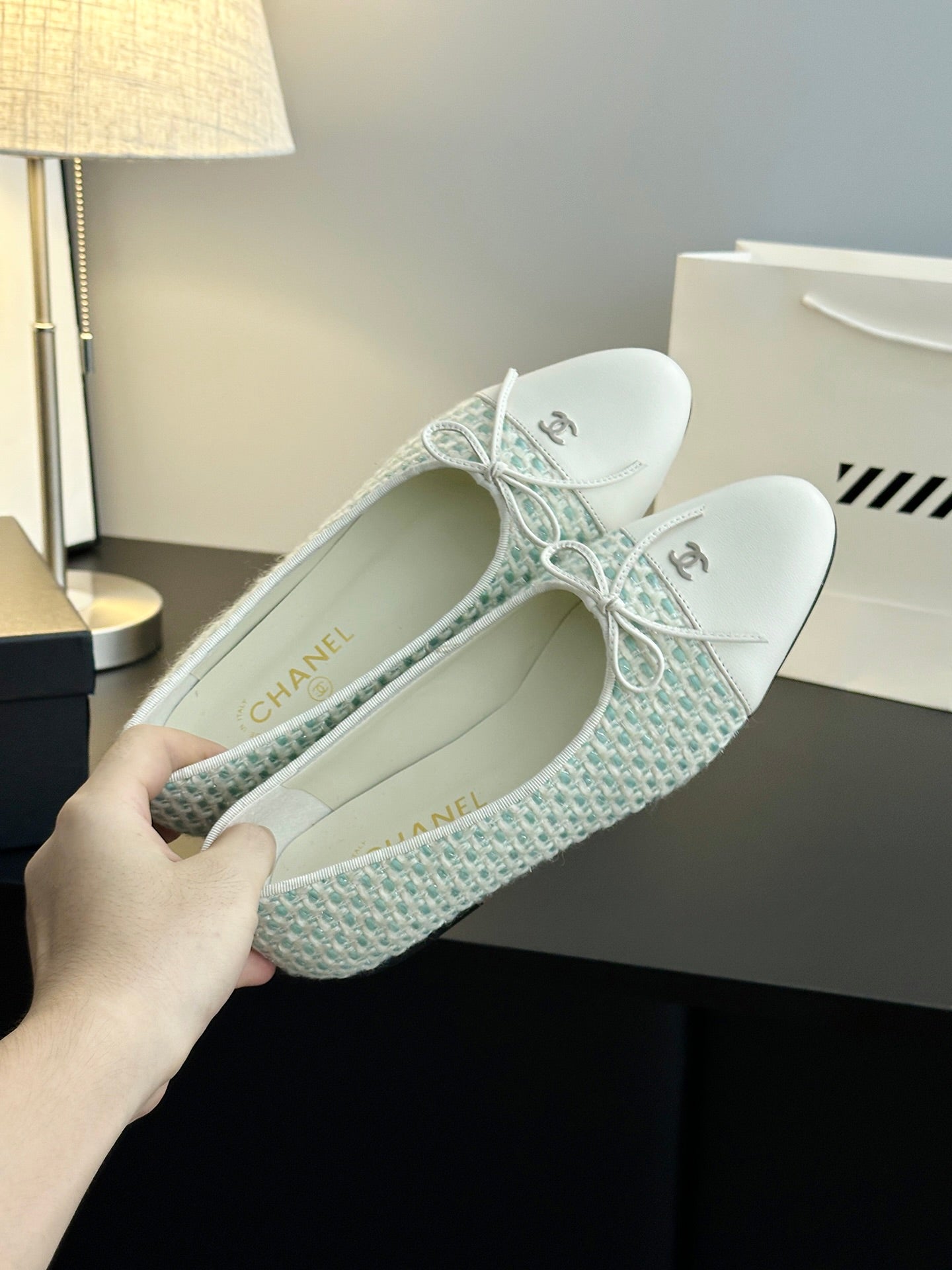 Chanel 25B Bow Mary Jane Flats