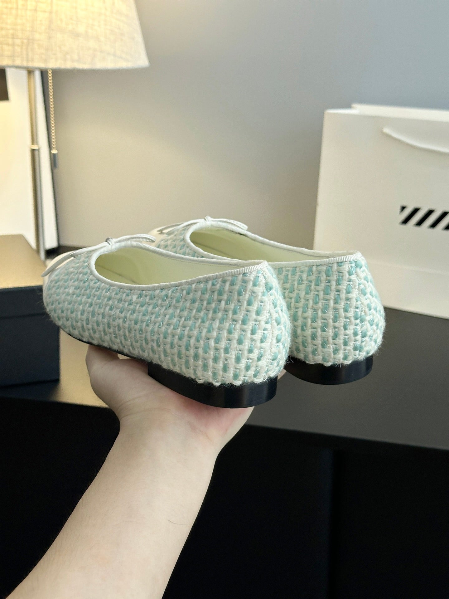 Chanel 25B Bow Mary Jane Flats