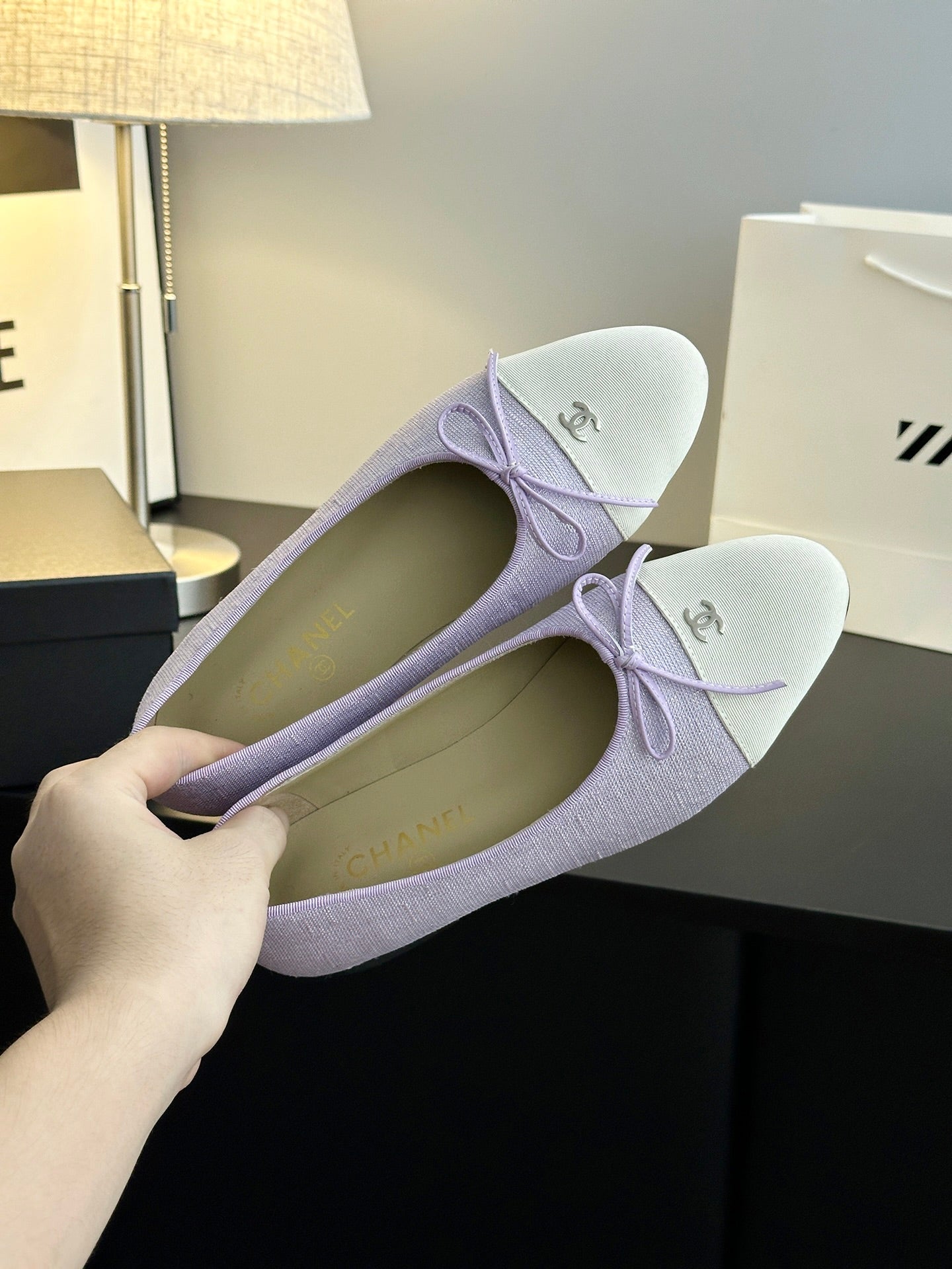 Chanel 25B Bow Mary Jane Flats