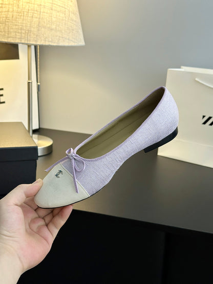 Chanel 25B Bow Mary Jane Flats