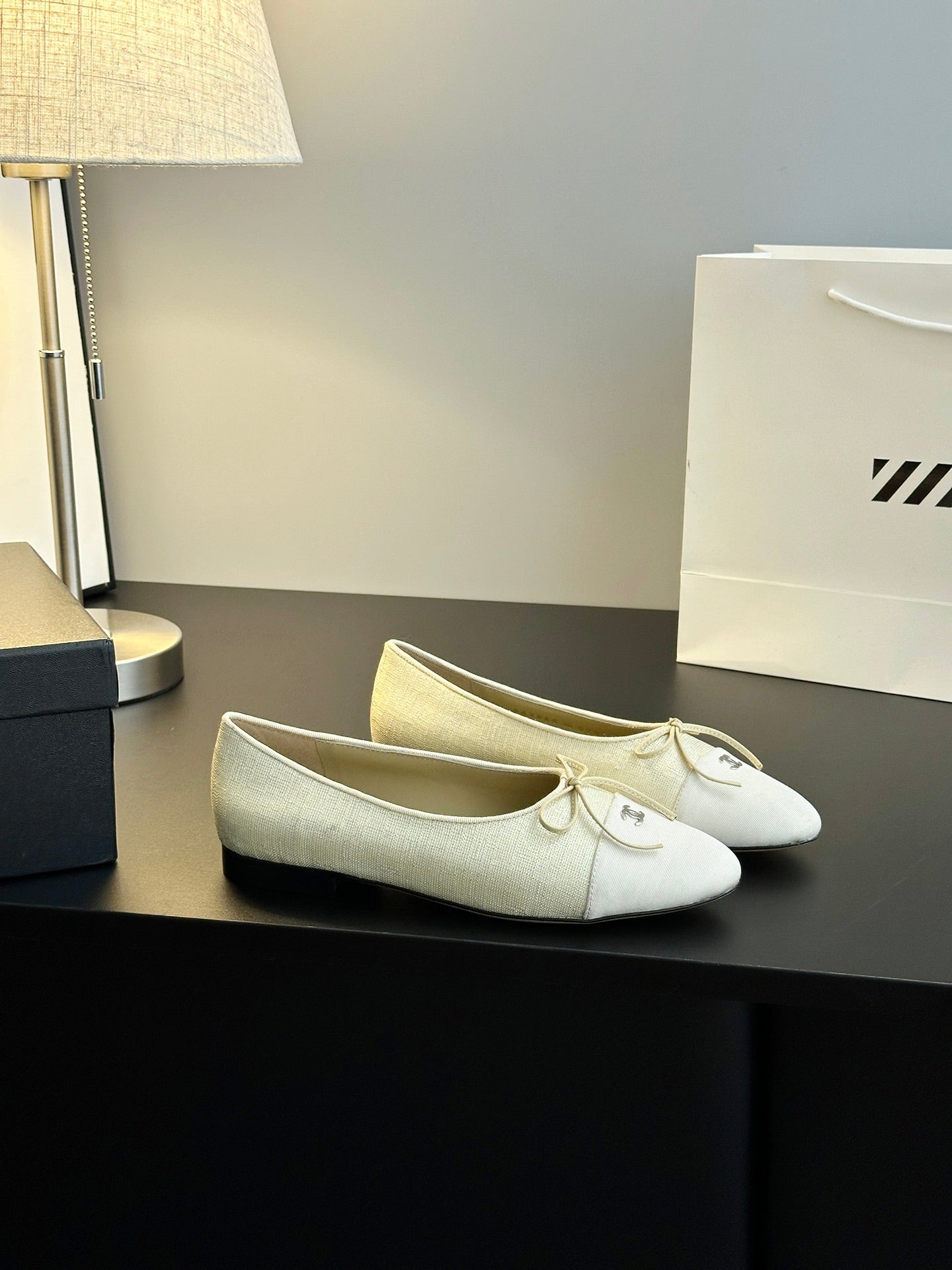 Chanel 25B Bow Mary Jane Flats