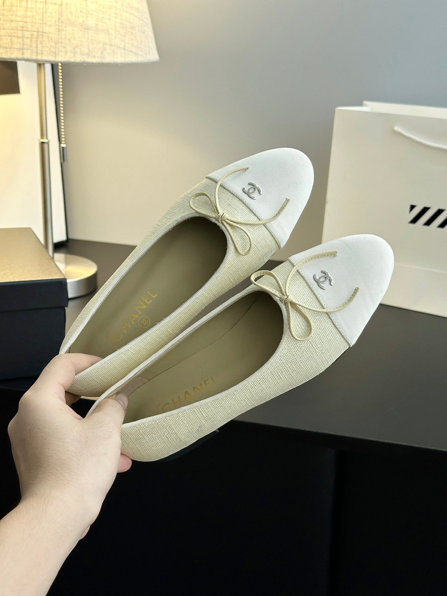 Chanel 25B Bow Mary Jane Flats