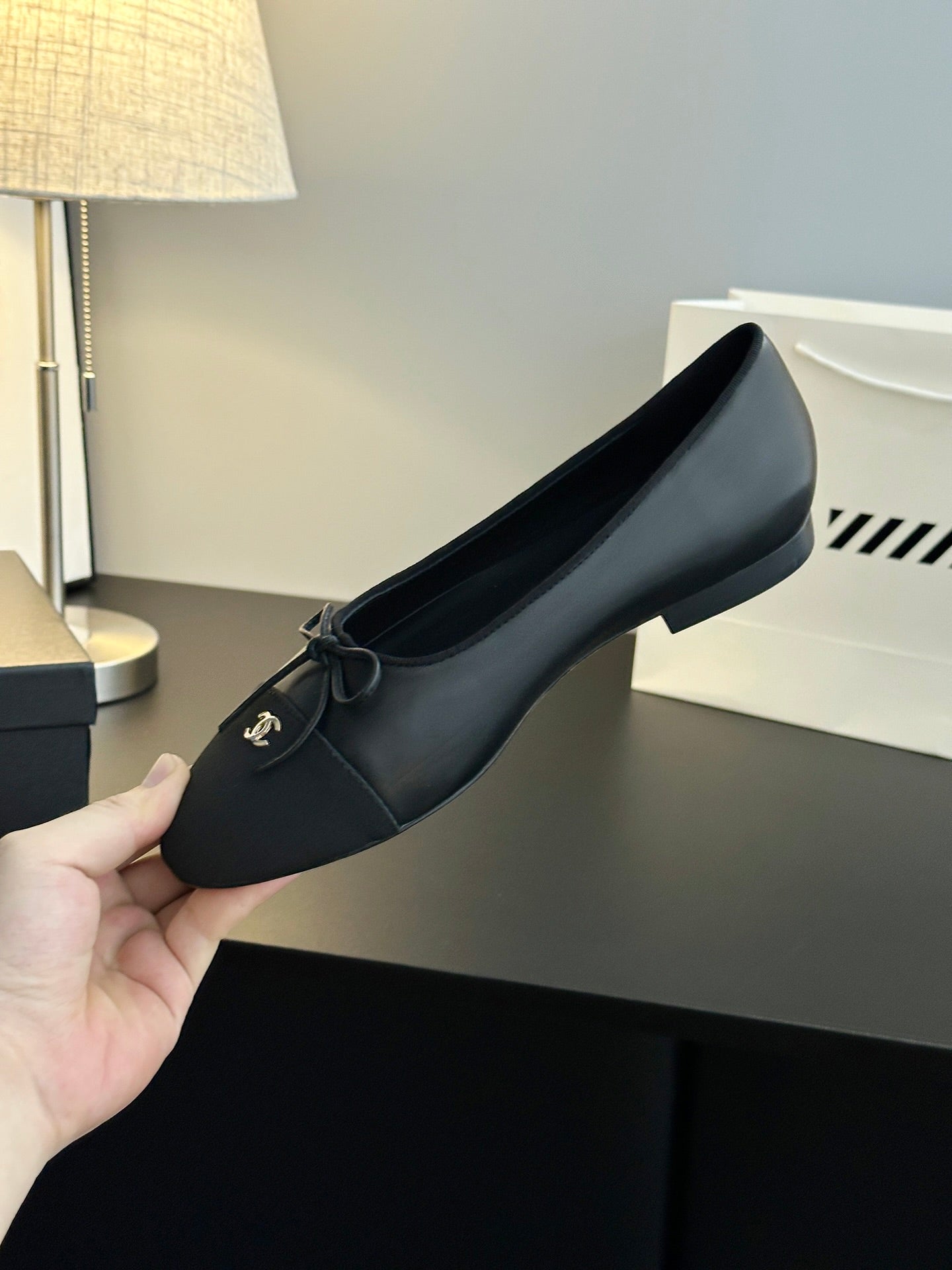 Chanel 25B Bow Mary Jane Flats