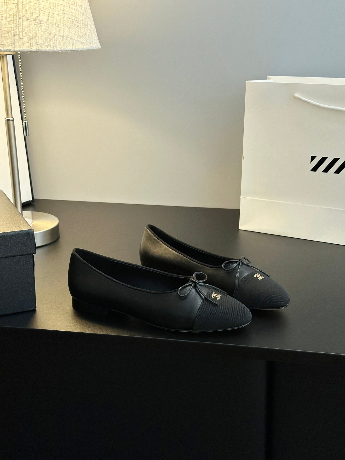 Chanel 25B Bow Mary Jane Flats