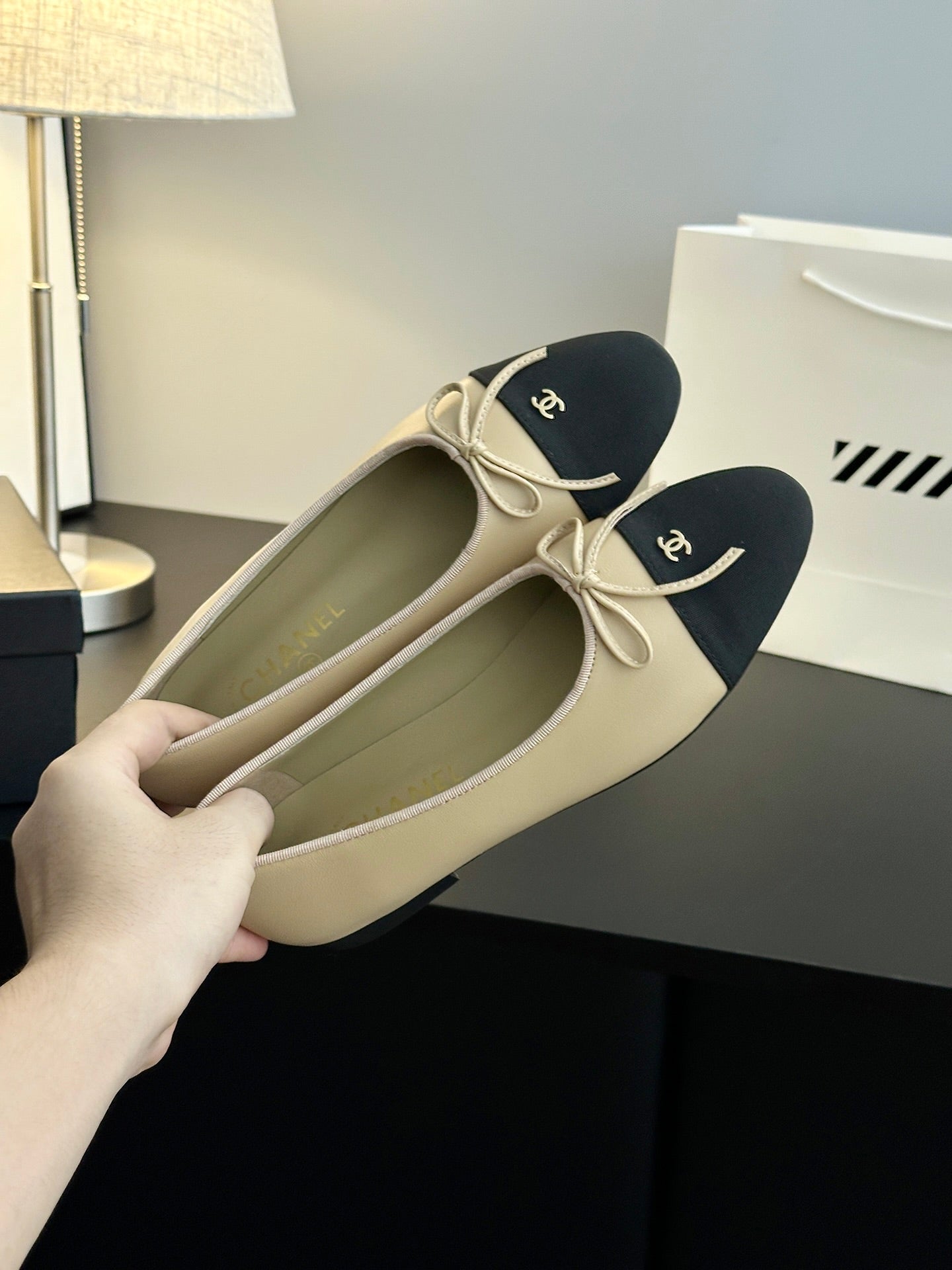 Chanel 25B Bow Mary Jane Flats