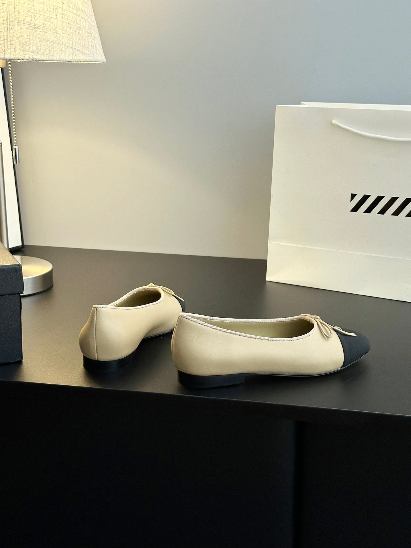 Chanel 25B Bow Mary Jane Flats