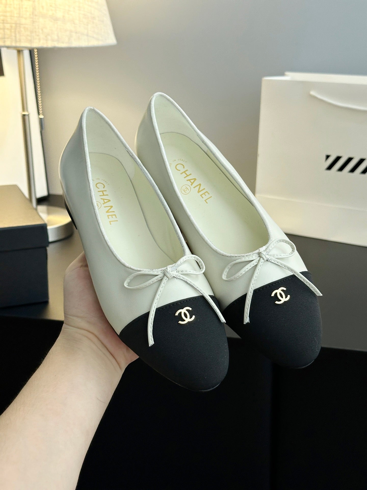 Chanel 25B Bow Mary Jane Flats