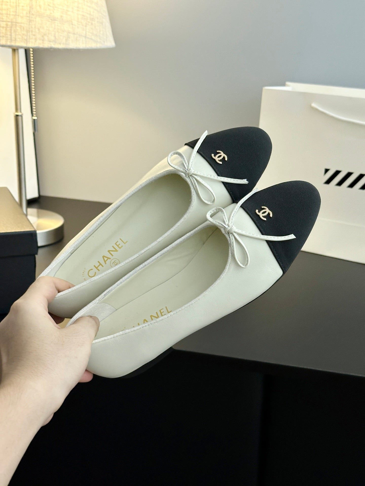 Chanel 25B Bow Mary Jane Flats