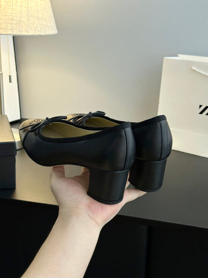Chanel 25B Bow Mary Jane Shoes