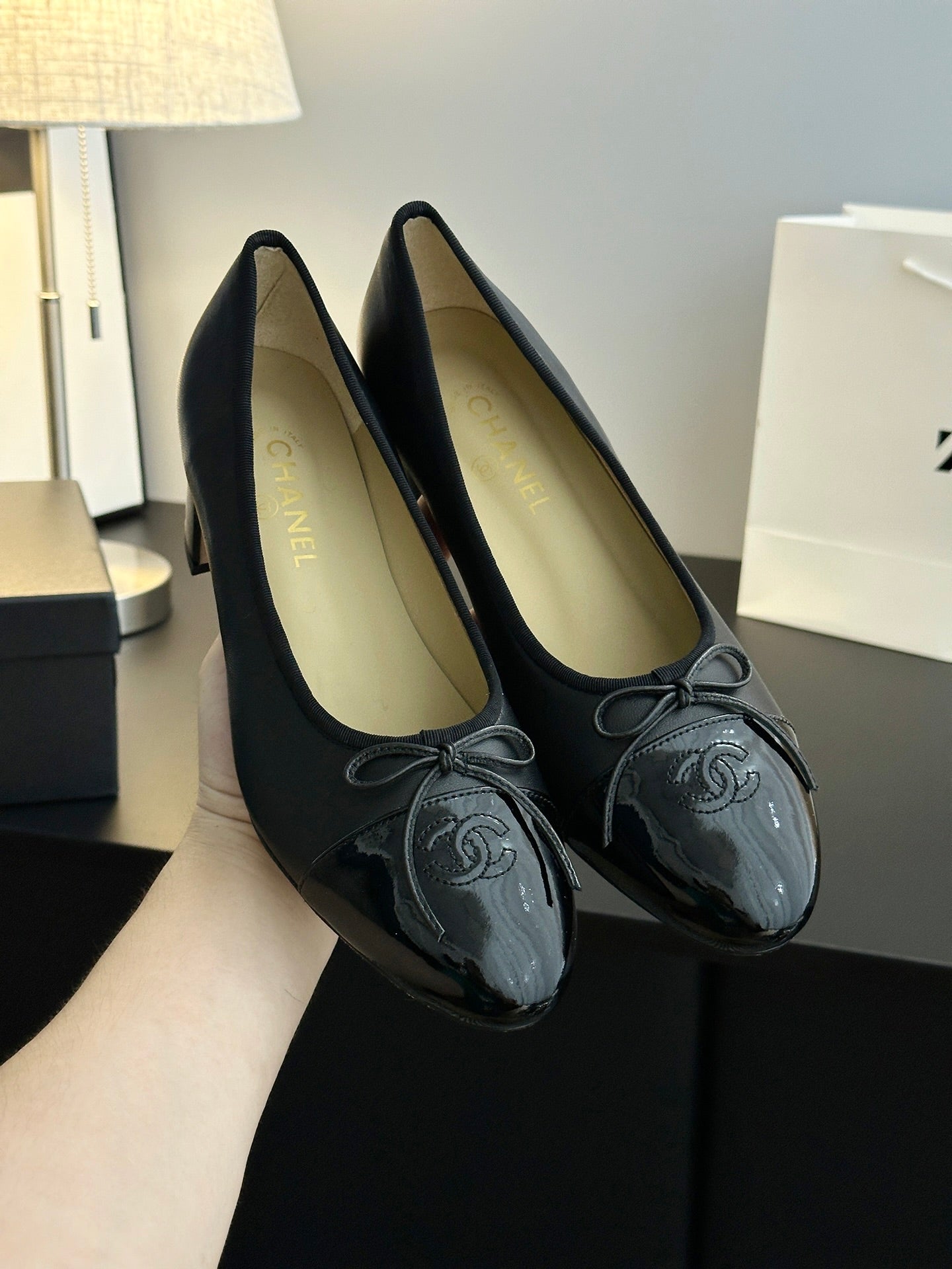 Chanel 25B Bow Mary Jane Shoes