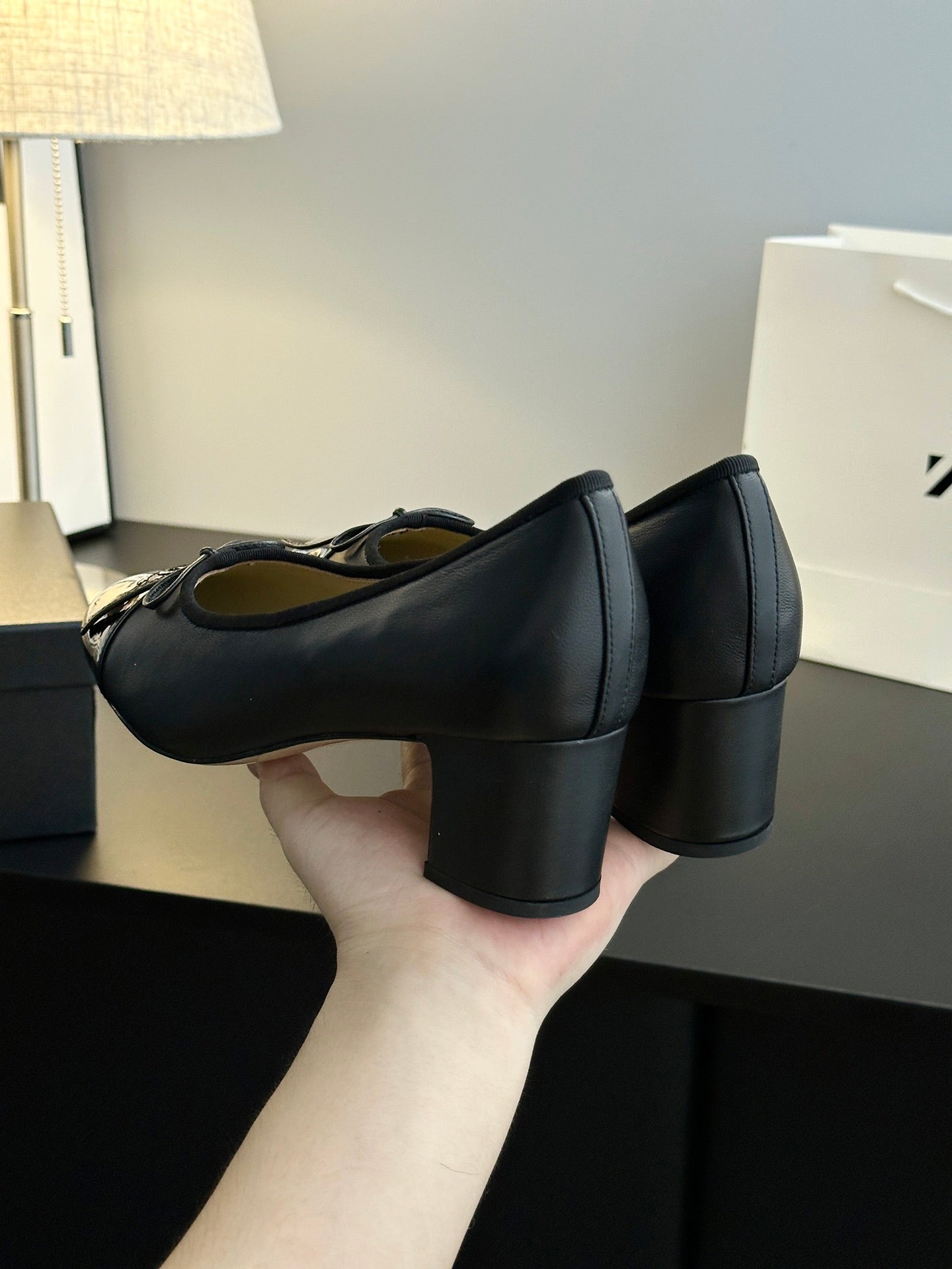 Chanel 25B Bow Mary Jane Shoes