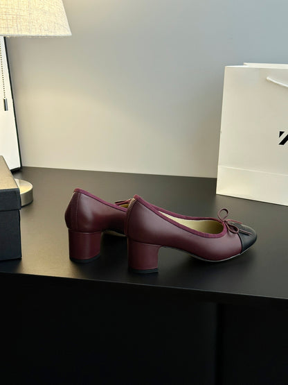 Chanel 25B Bow Mary Jane Shoes